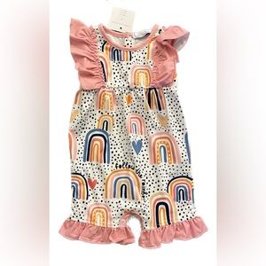 Little Millie 'Follow the Rainbow' Angel-Sleeve Romper